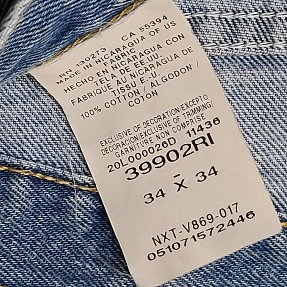 Wrangler Mens 34x34 Rugged Wear Straight Leg Medium Wash 5 Pockets Denim Jeans - Picture 10 of 10